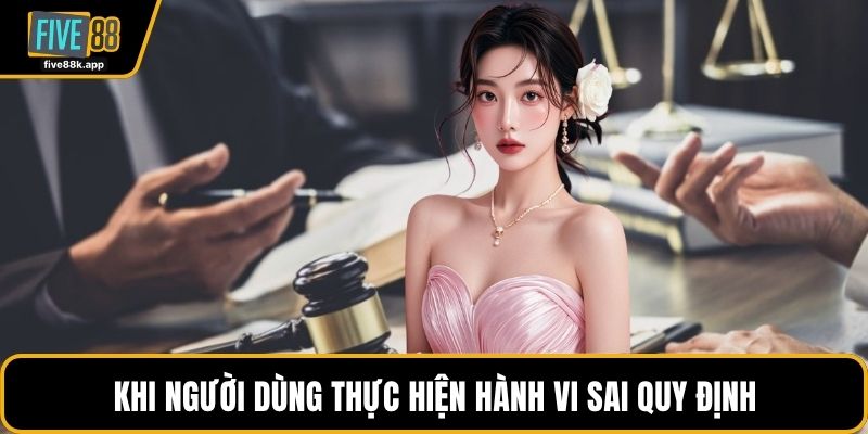 Khi người dùng thực hiện hành vi sai quy định